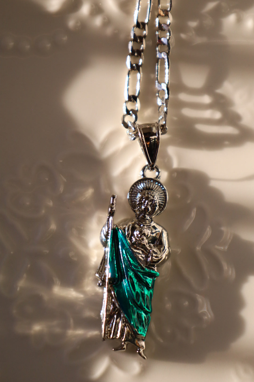 Silver San Judas necklace