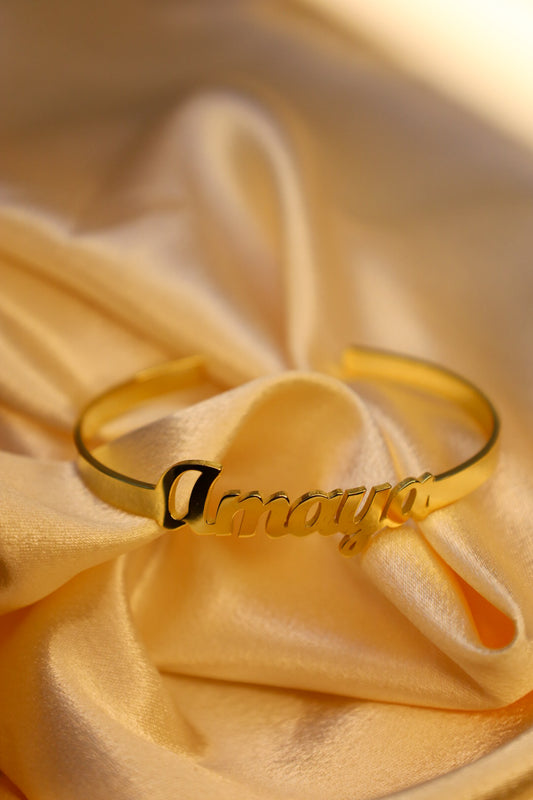 Adjustable Custom Name Cuff Bracelet