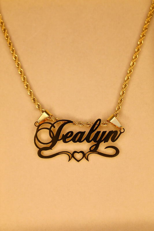 Signature heart name necklace
