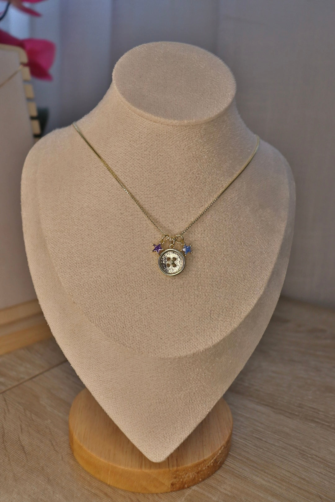 Coraline Button X Stars Necklace