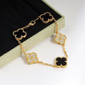 Black X bling clover bracelet