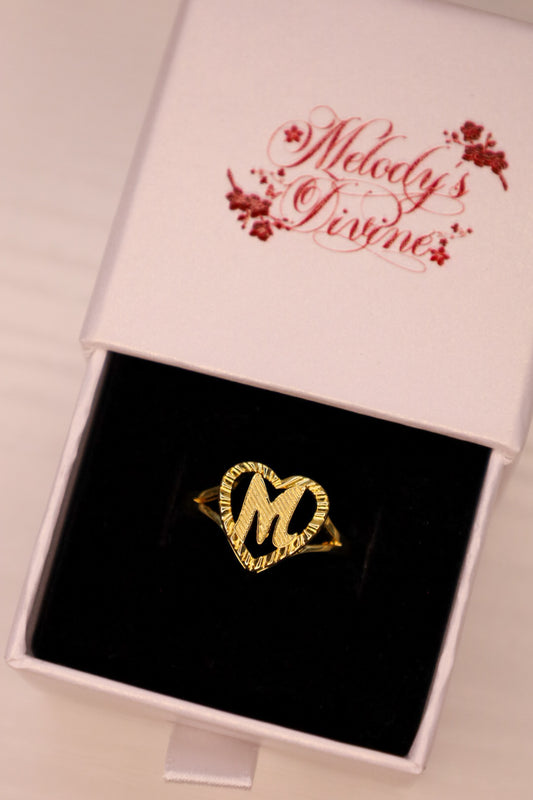 Heart Initial Ring