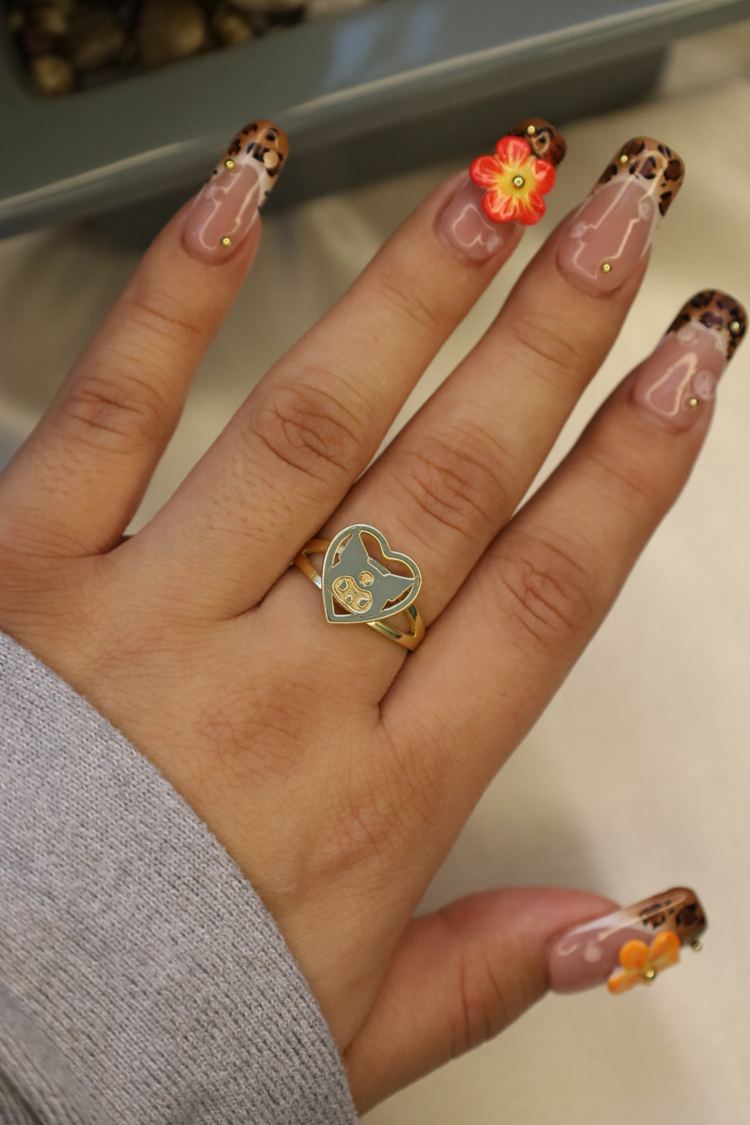 Kuromi heart ring