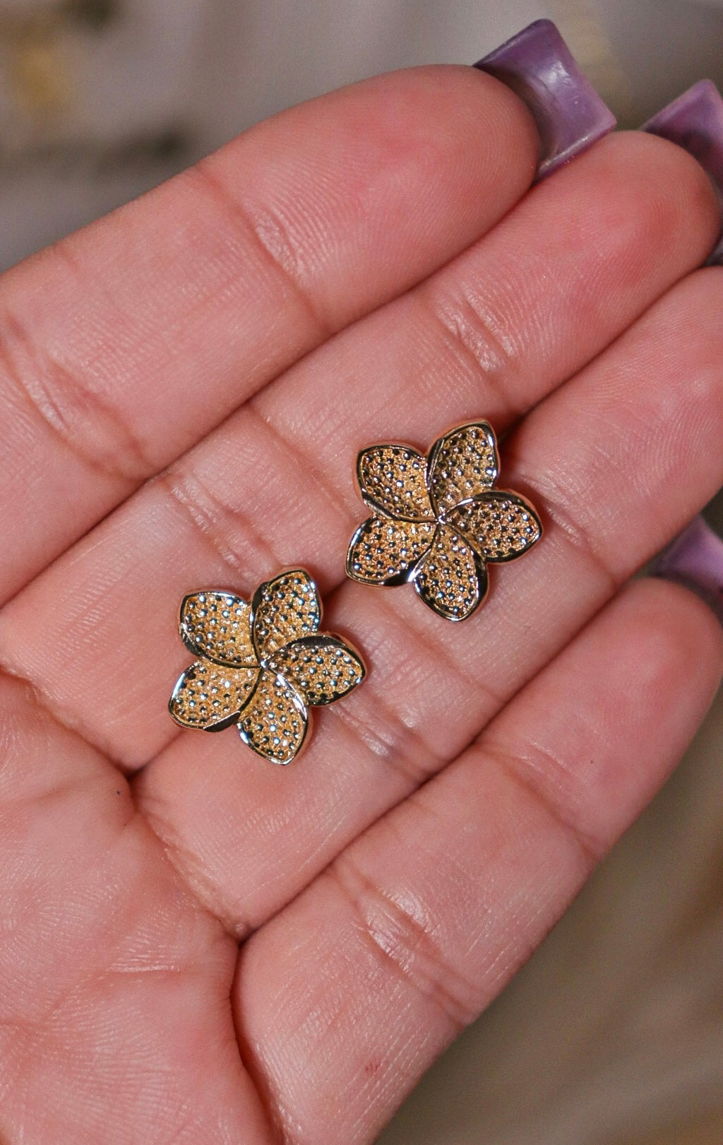 Plumeria Stud Earrings