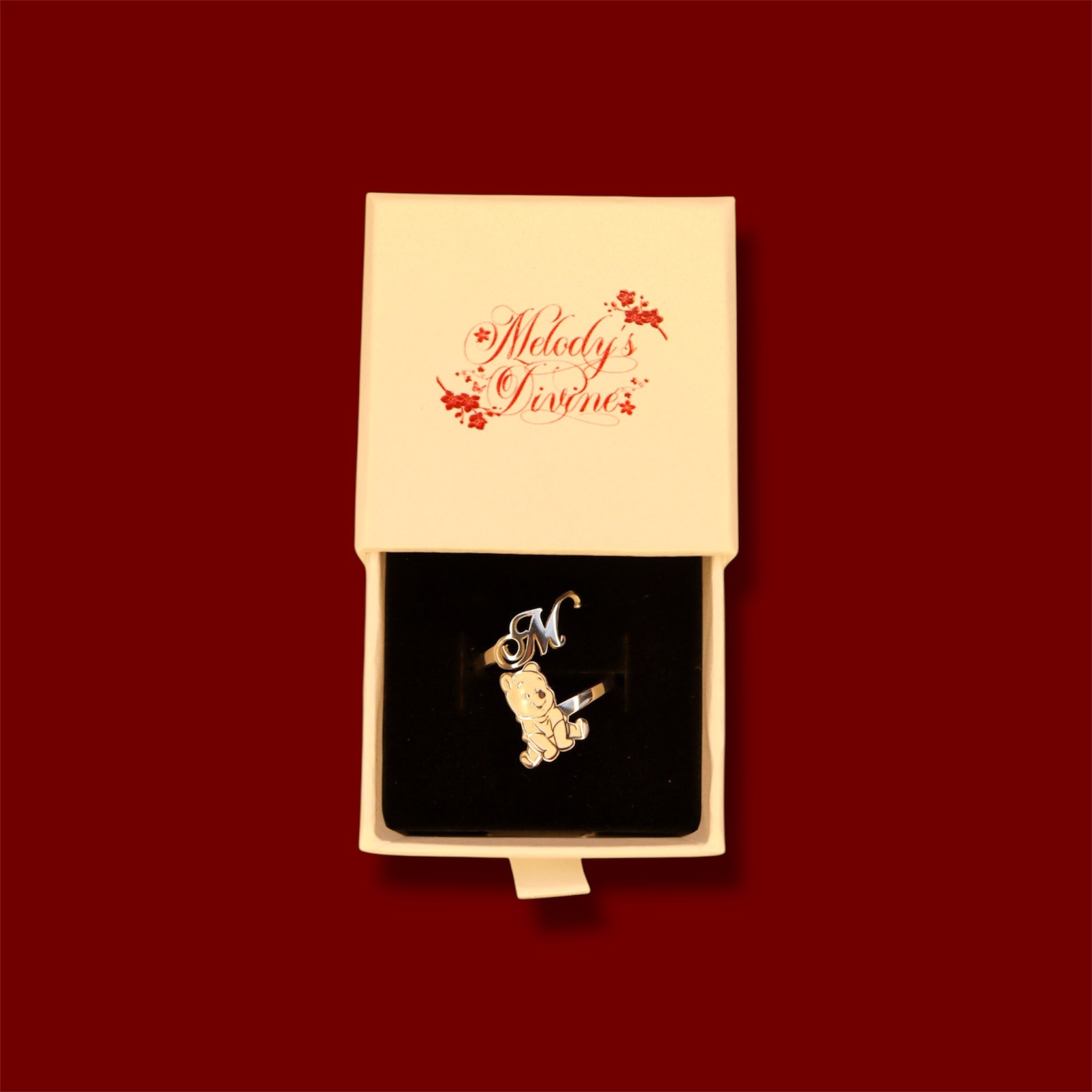 Winnie the pooh Bear Initial Ring
