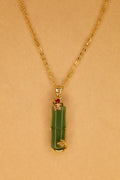 Green bamboo necklace