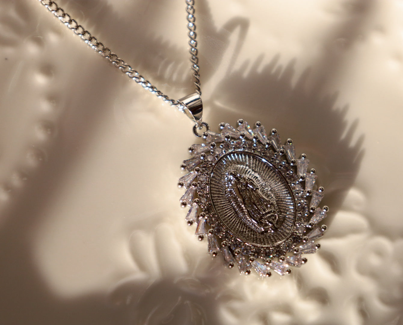 Luxury virgin mary necklace