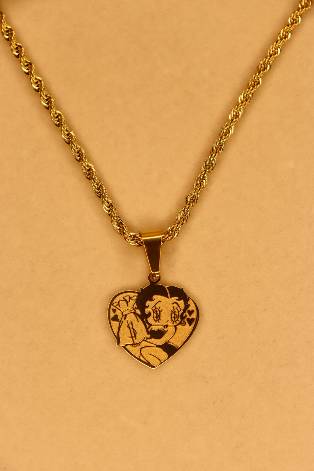 Betty Boop Money Heart Necklace