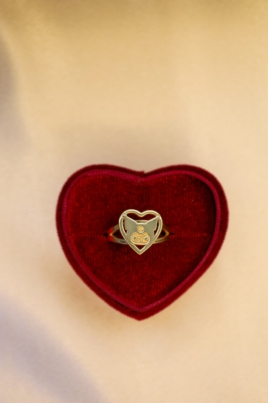 Kuromi heart ring