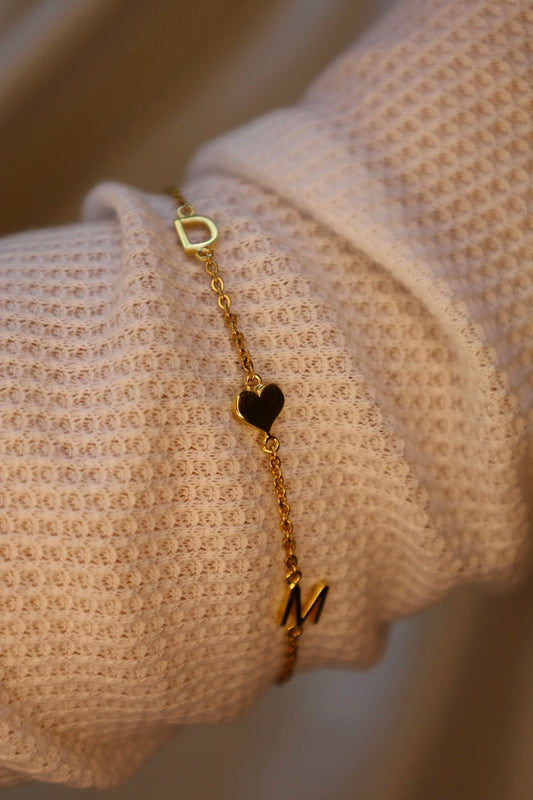 Custom Initial heart bracelet