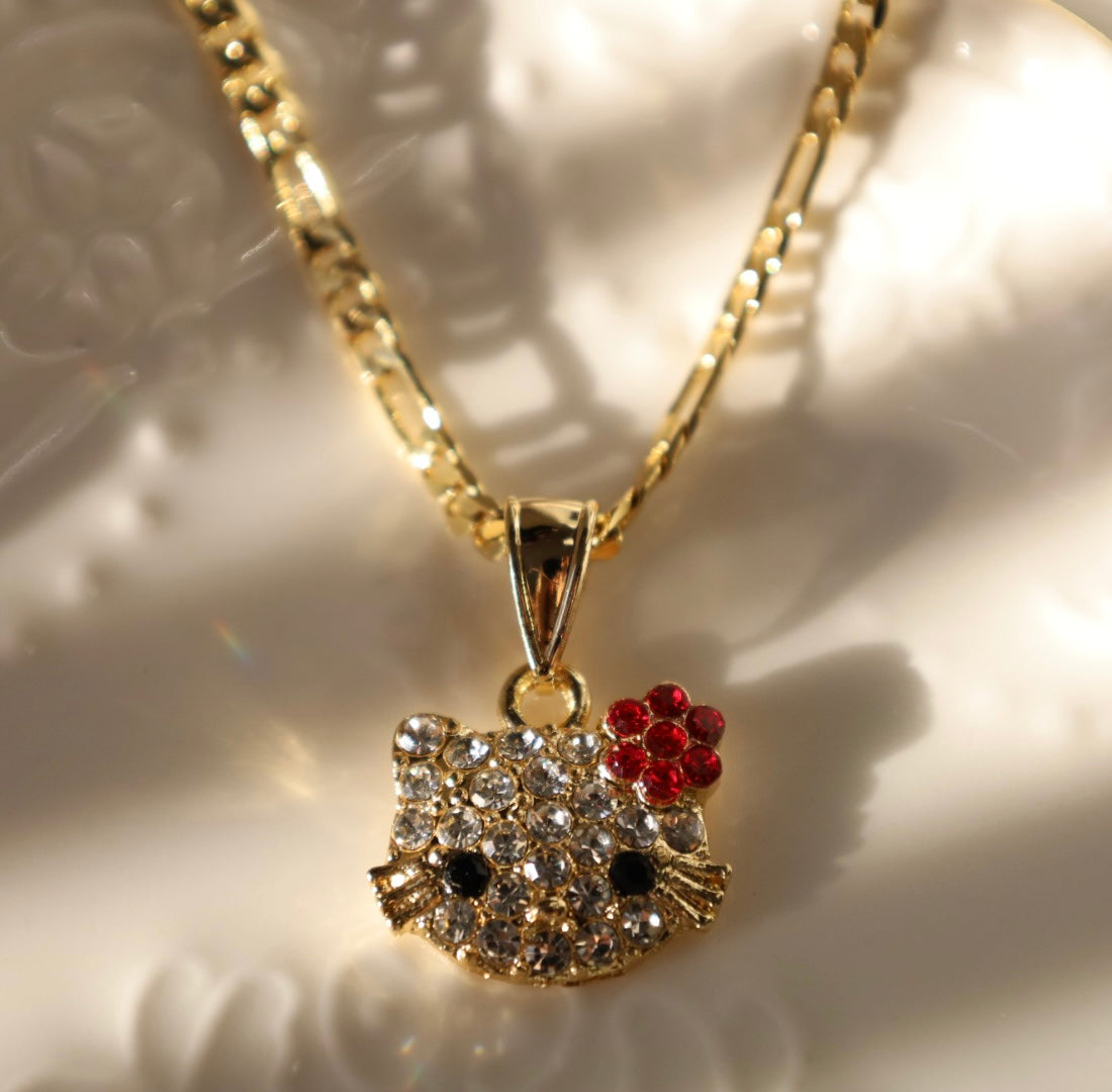 Red Hello Kitty Face Necklace