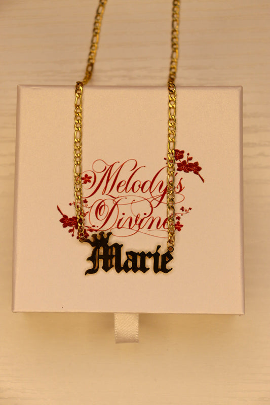 Divine Old English name necklace