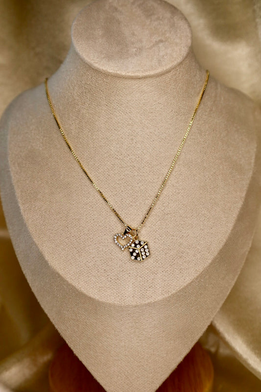 Icy dice x heart necklace