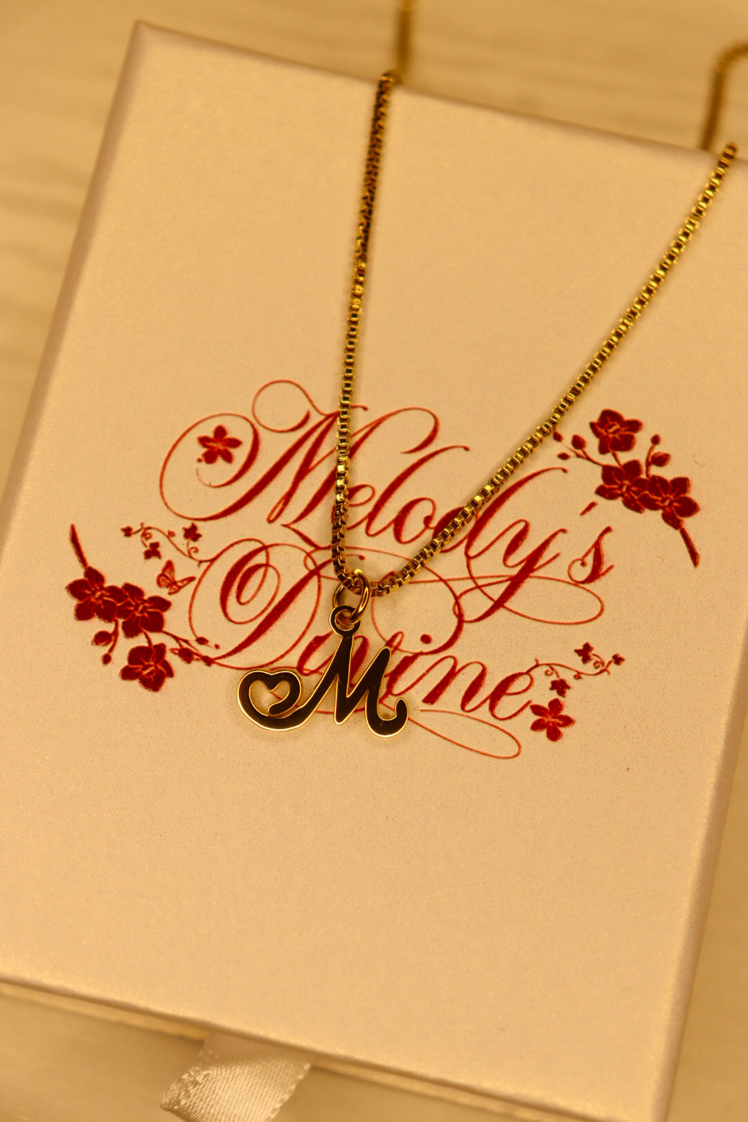 Cursive Heart Initial Necklace