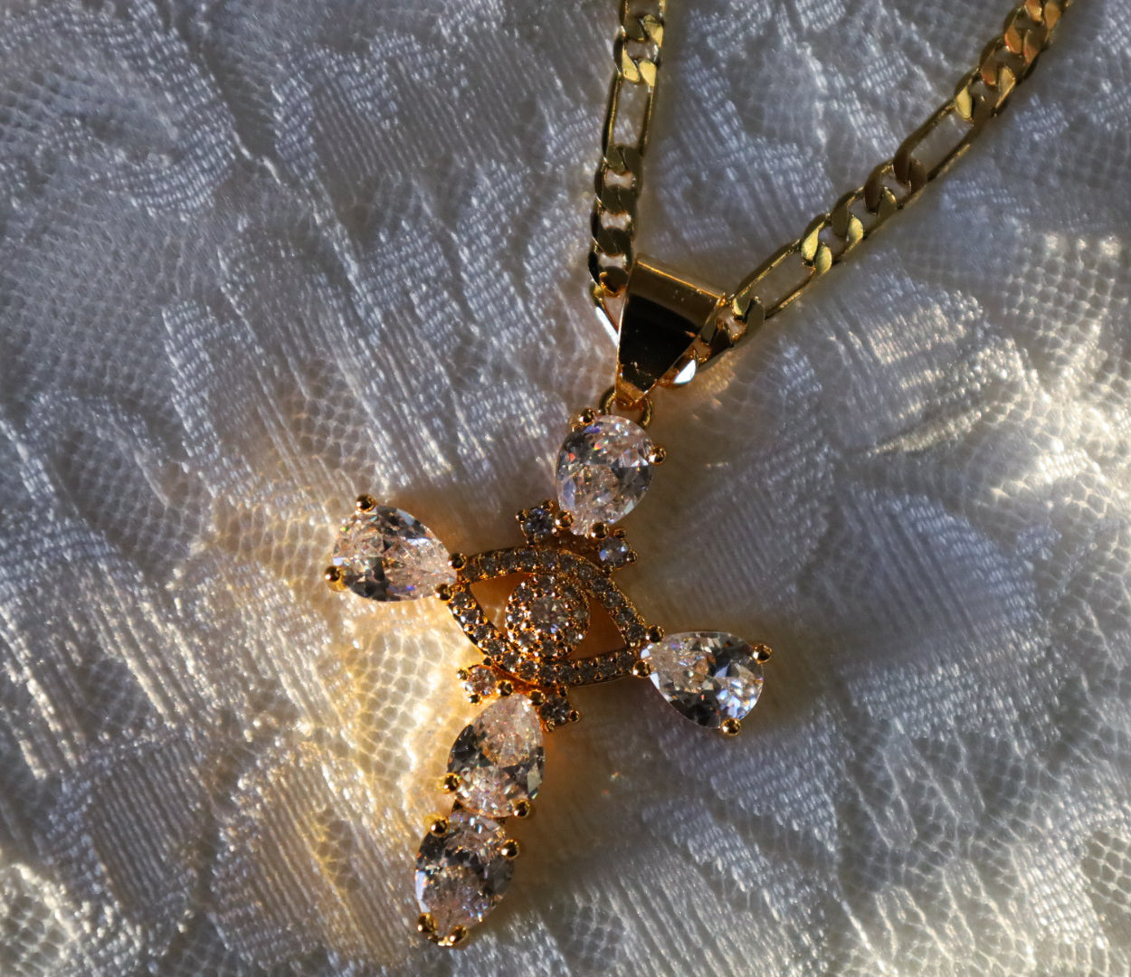 Diamond cross necklace