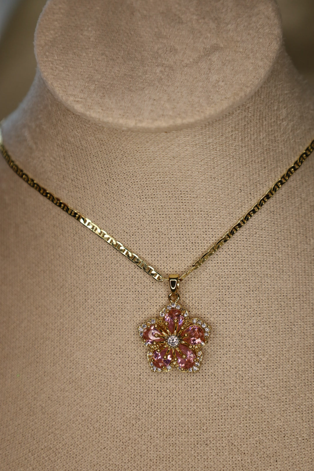 Pink azalea necklace