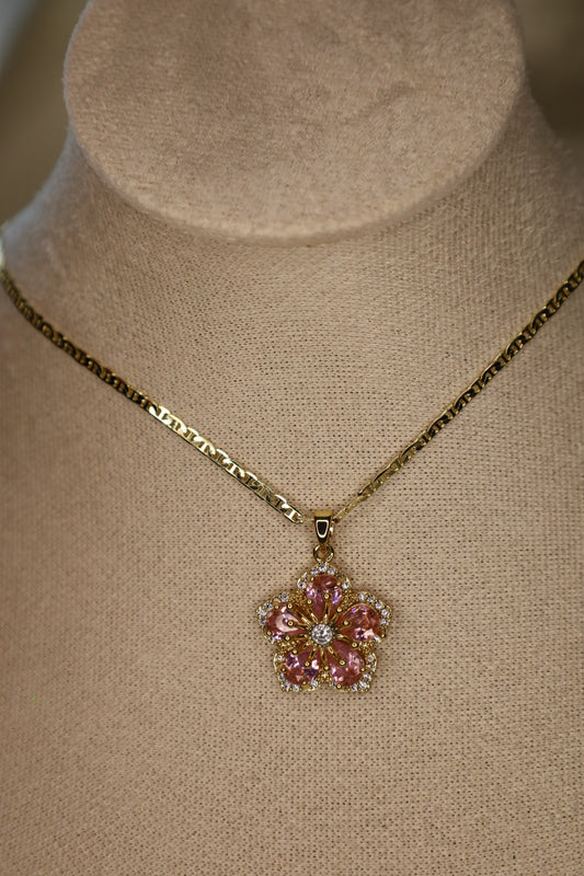 Pink azalea necklace