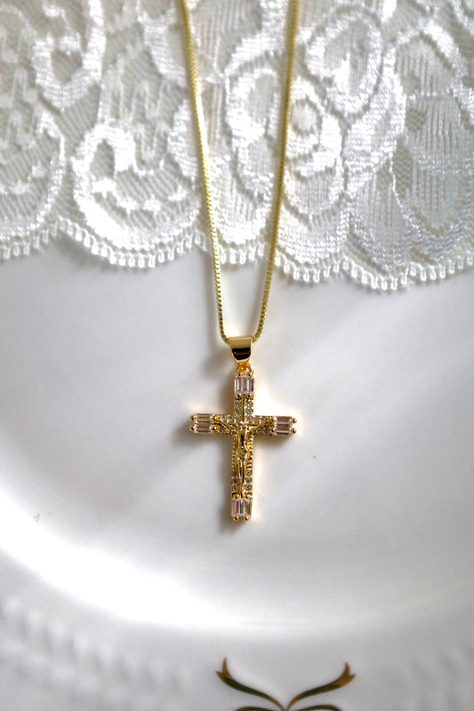 Mini Jesus cross necklace