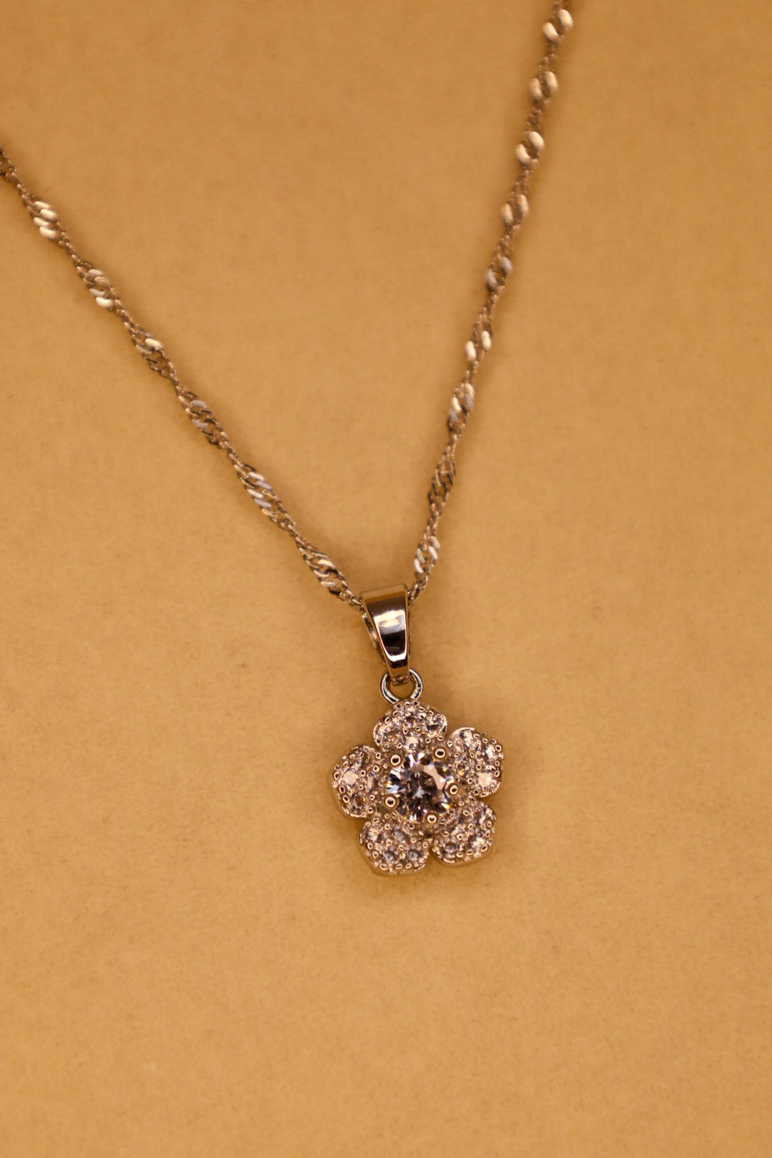 Blinged out hibiscus necklace