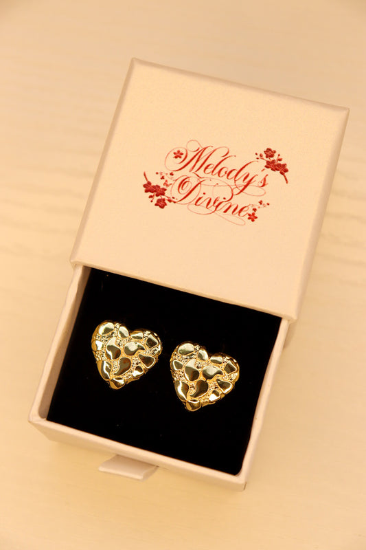 Heart Nugget Earrings