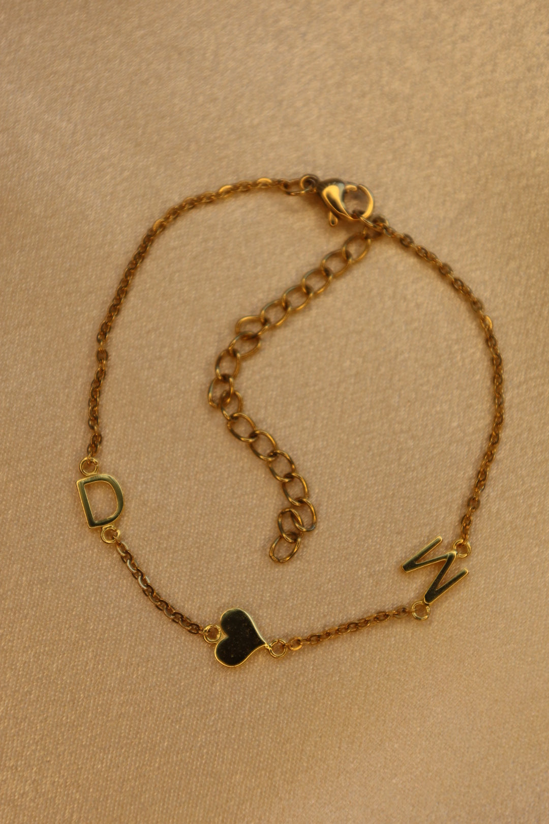 Custom Initial heart bracelet