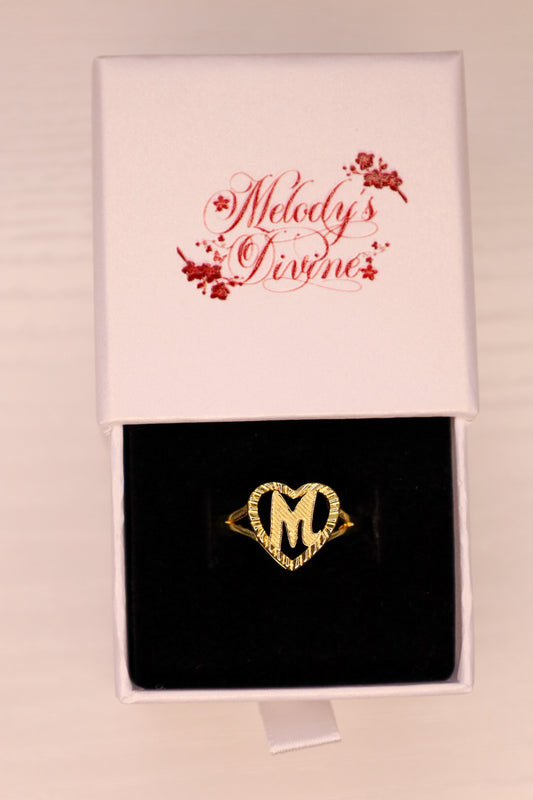 Heart Initial Ring