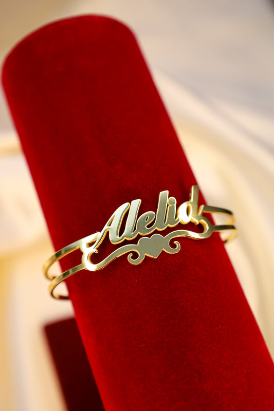 Custom Heart Cuff Bracelet