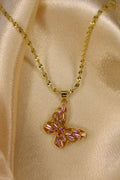 Pink mariposa necklace