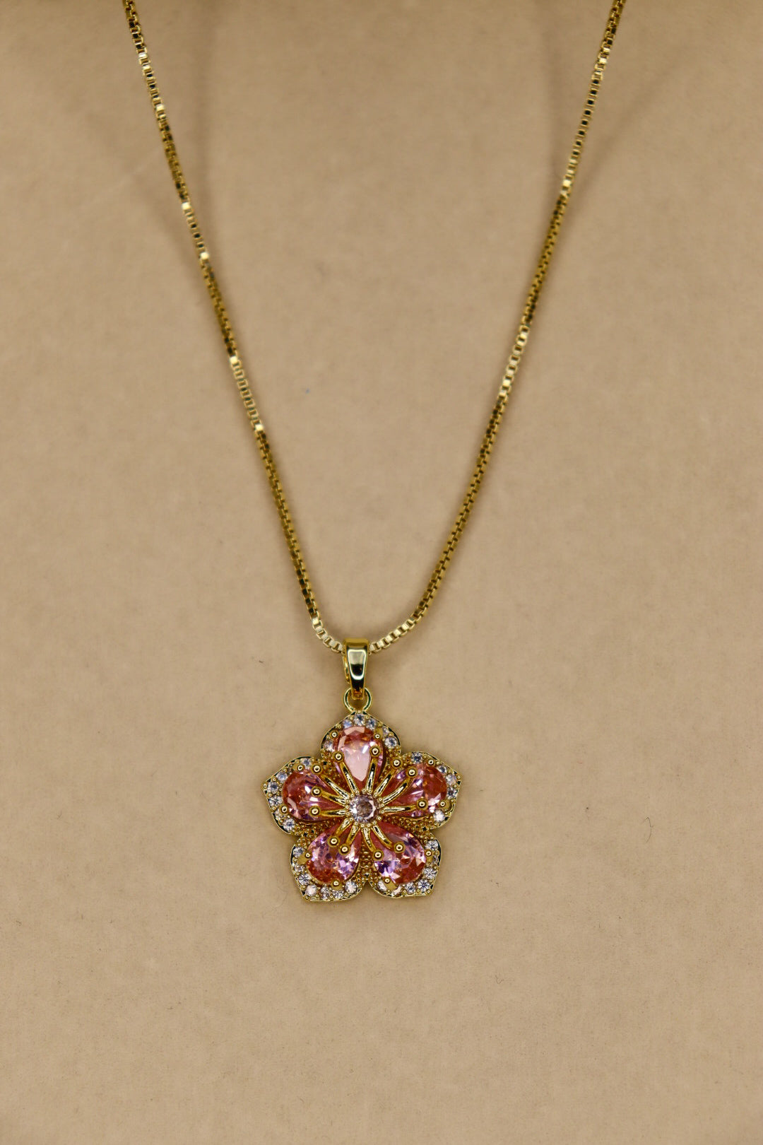 Pink azalea necklace