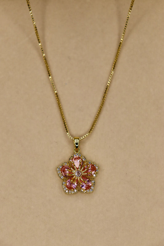 Pink azalea necklace