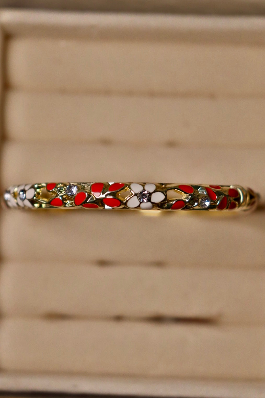Ruby Flower Bangle