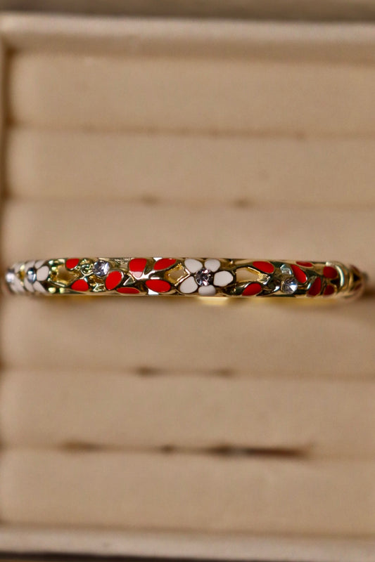 Ruby Flower Bangle