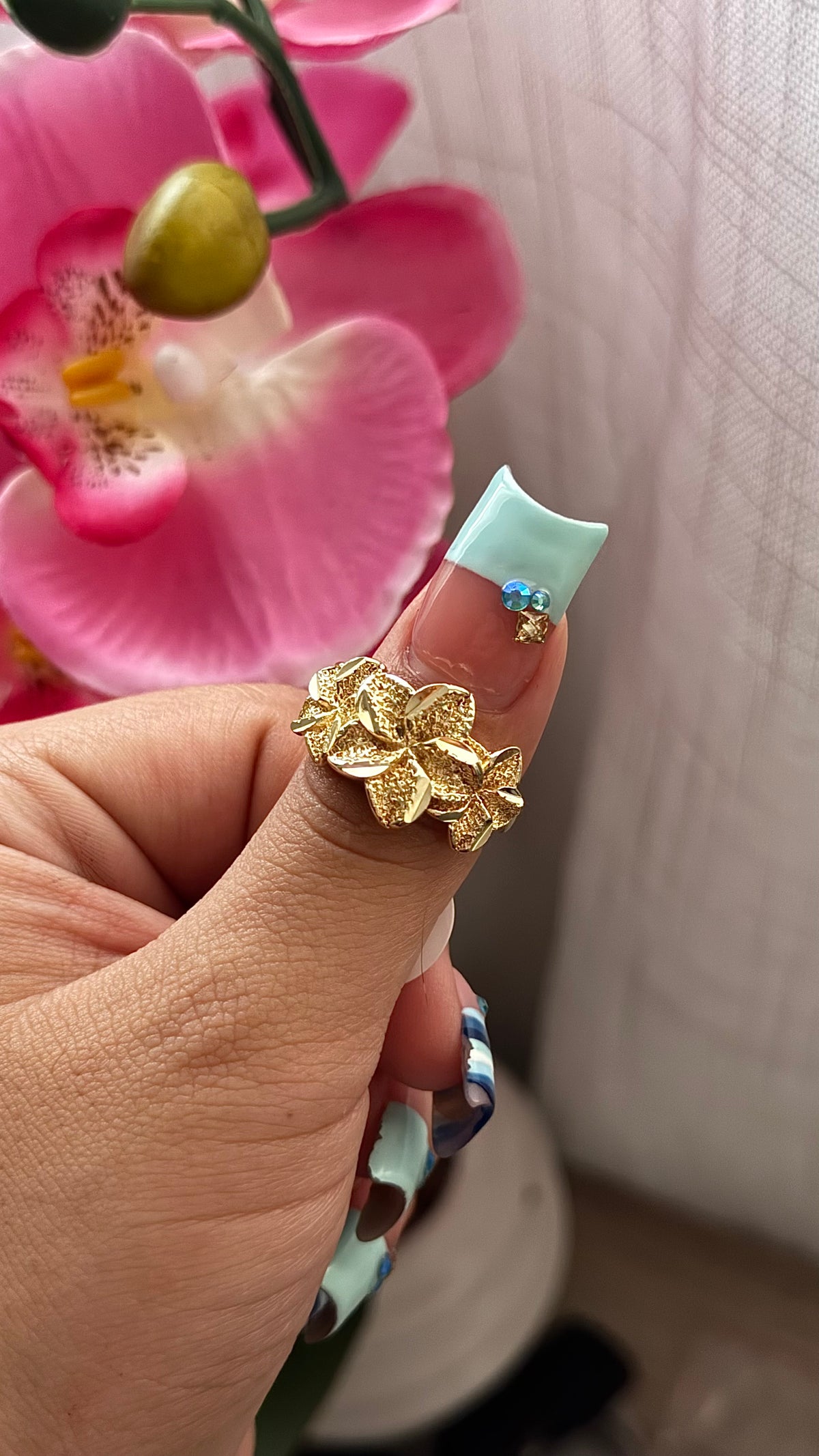 Triple Plumeria Ring