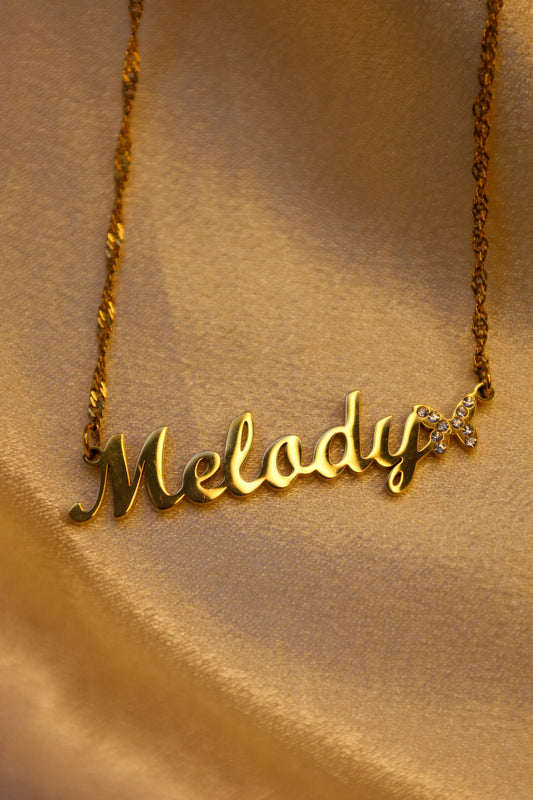 Butterfly custom name necklace