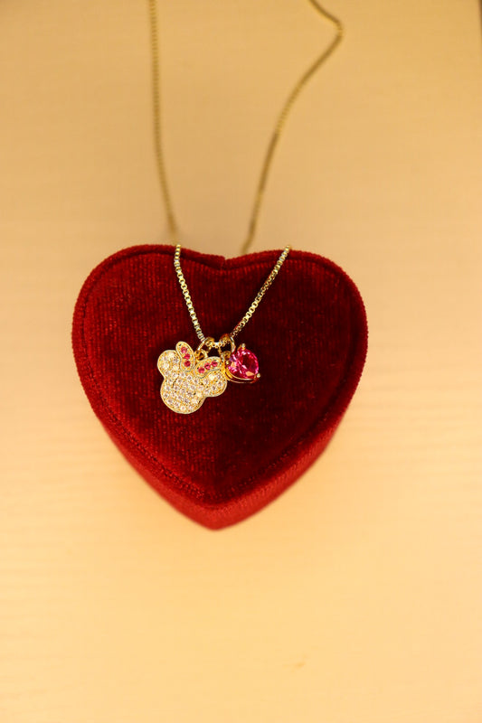 Minnie X Heart Necklace