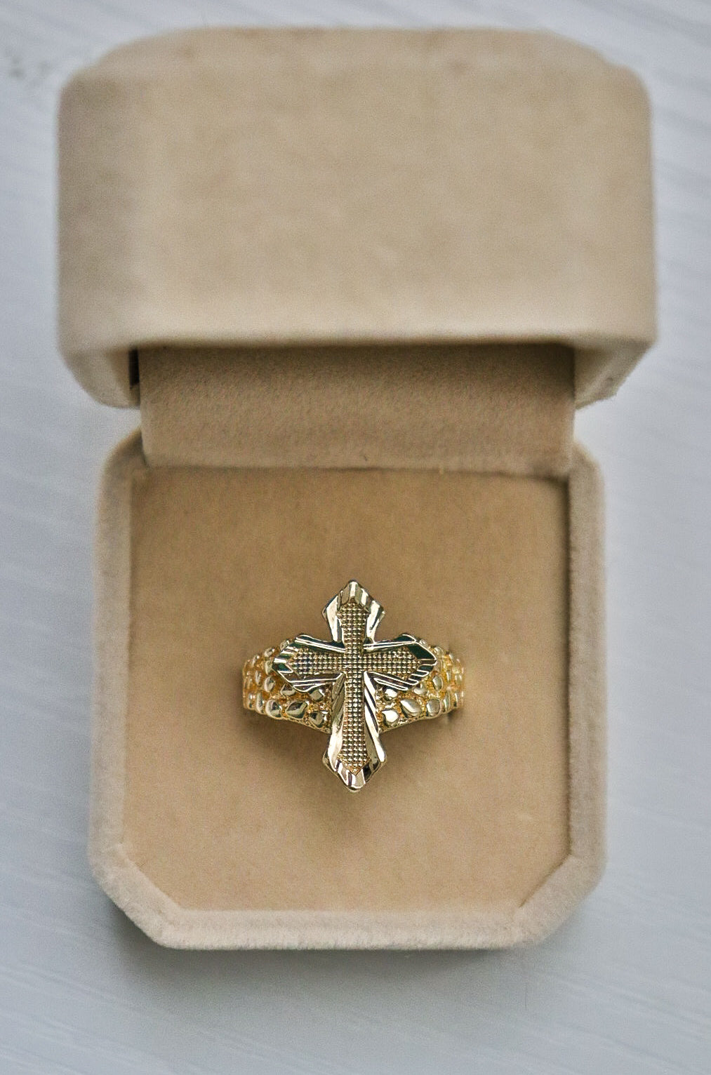 Cross Nugget Ring