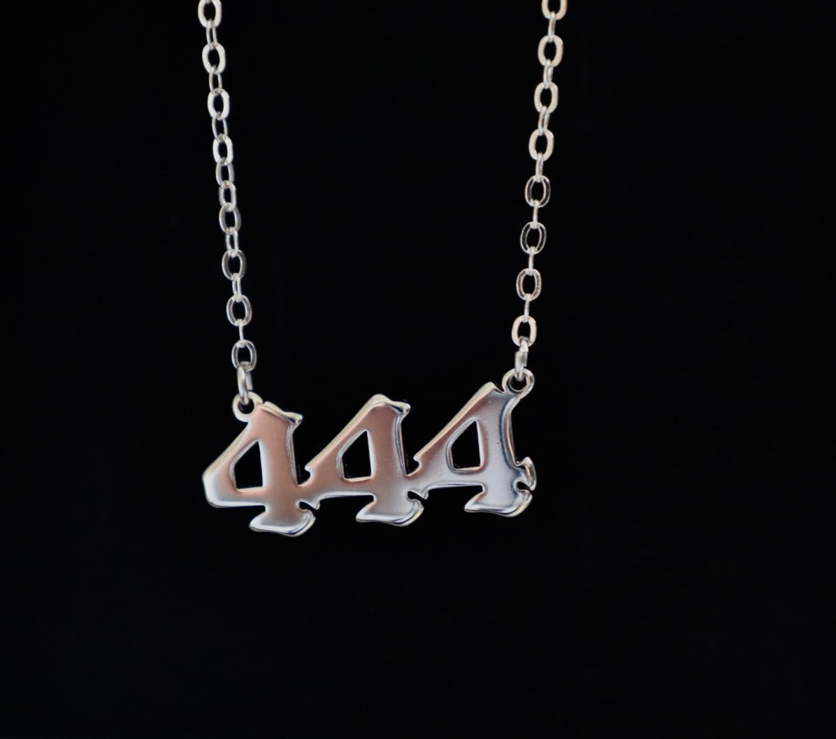Silver angel number necklace