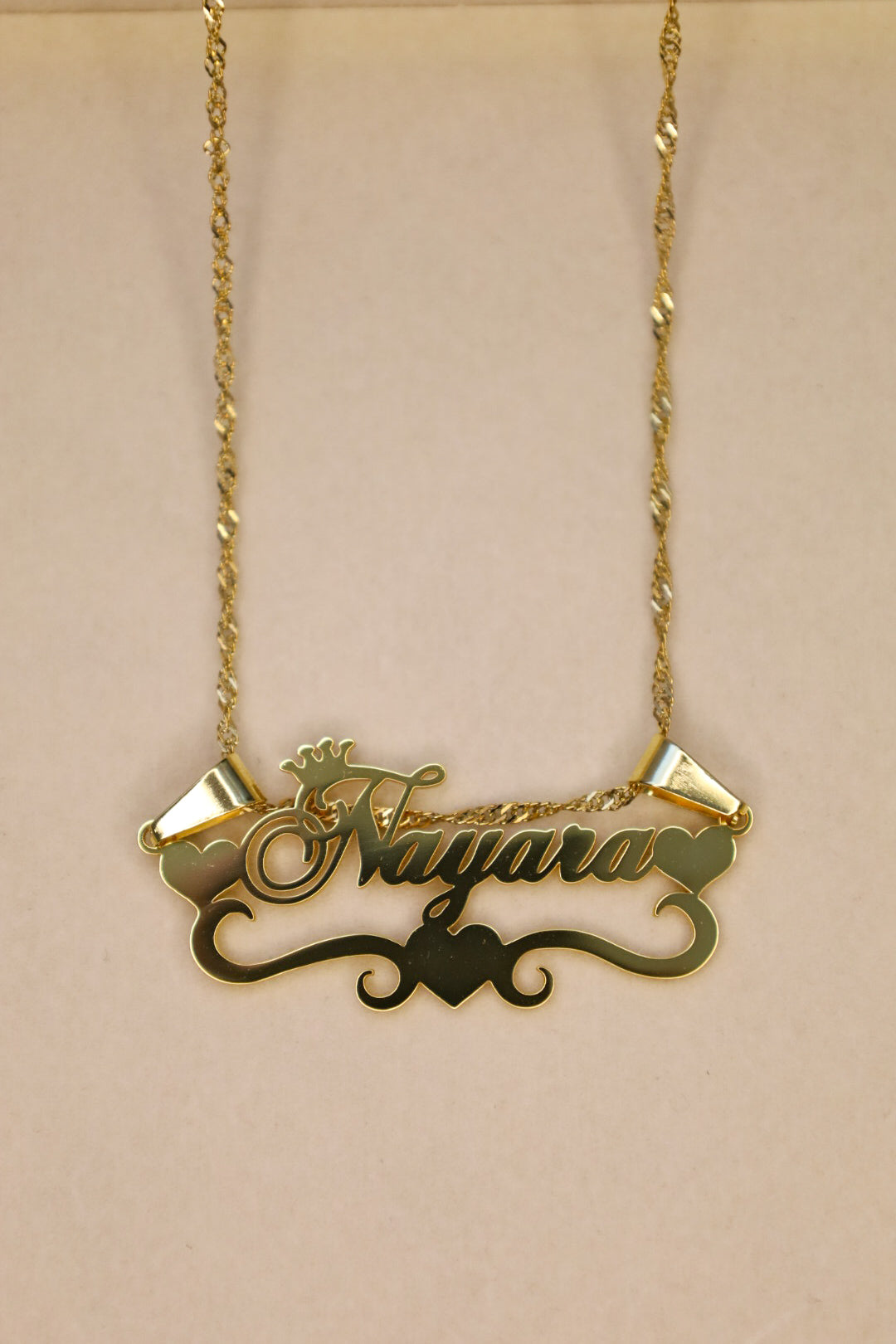 Golden Princess Nameplate Necklace
