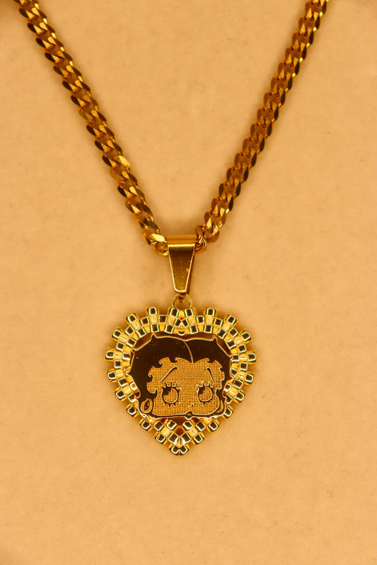 Betty Boop Heart Rolex Necklace
