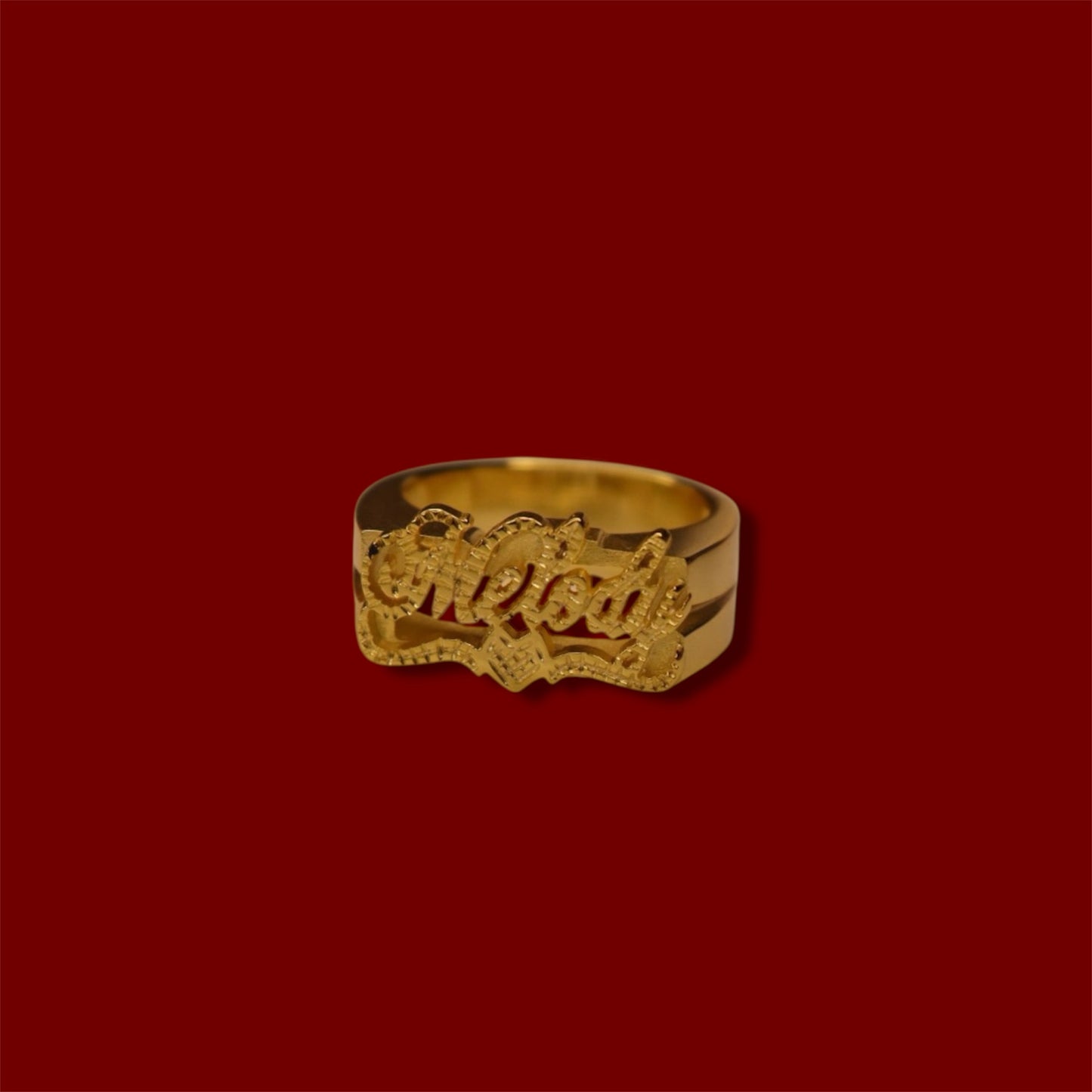 Custom Heart Nameplate Ring