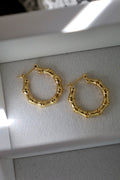 Mini bamboo hoop earrings