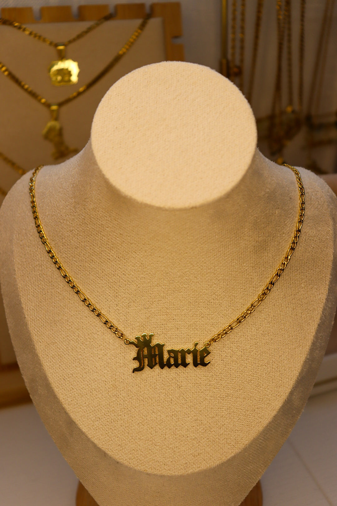 Divine Old English name necklace