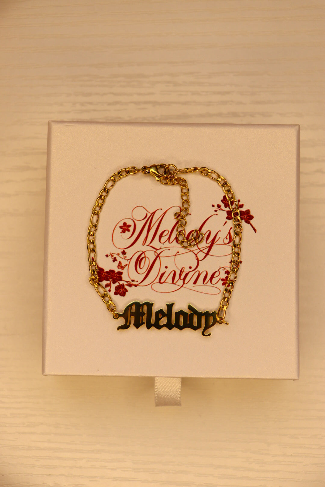 Old English name bracelet