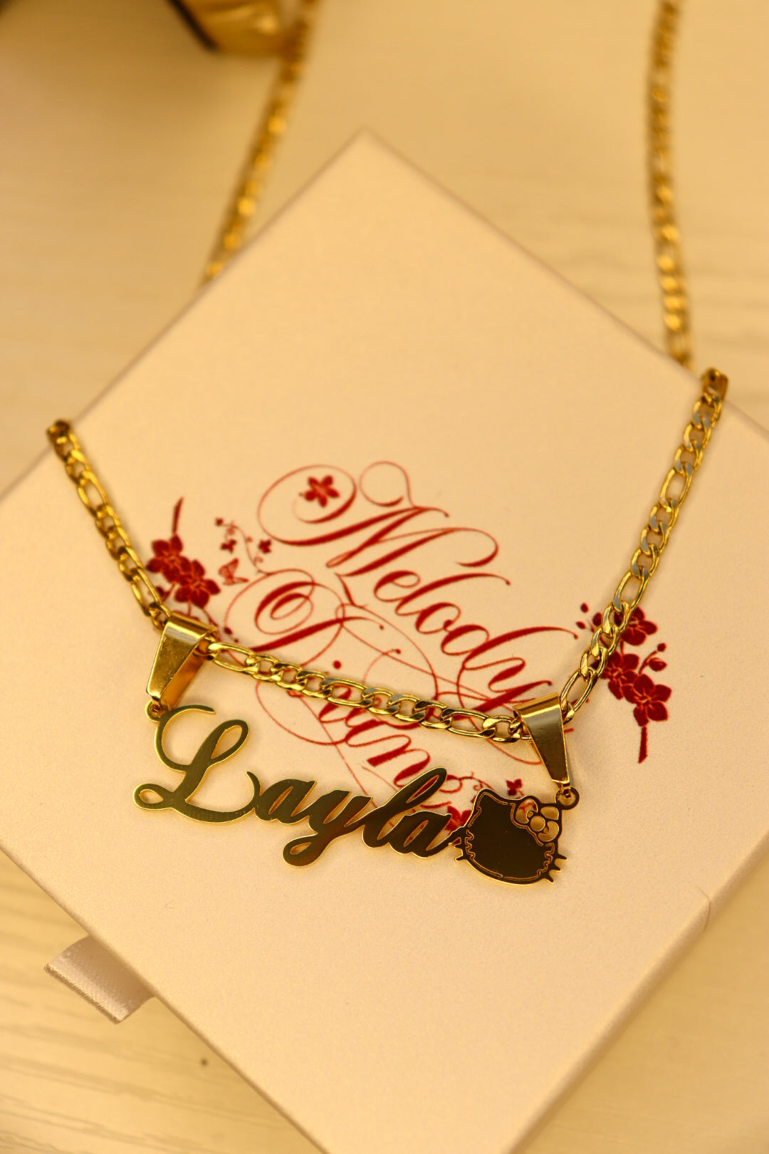 Detachable Custom Kitty Nameplate Necklace
