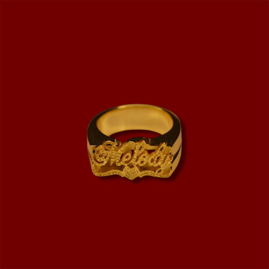 Custom Heart Nameplate Ring