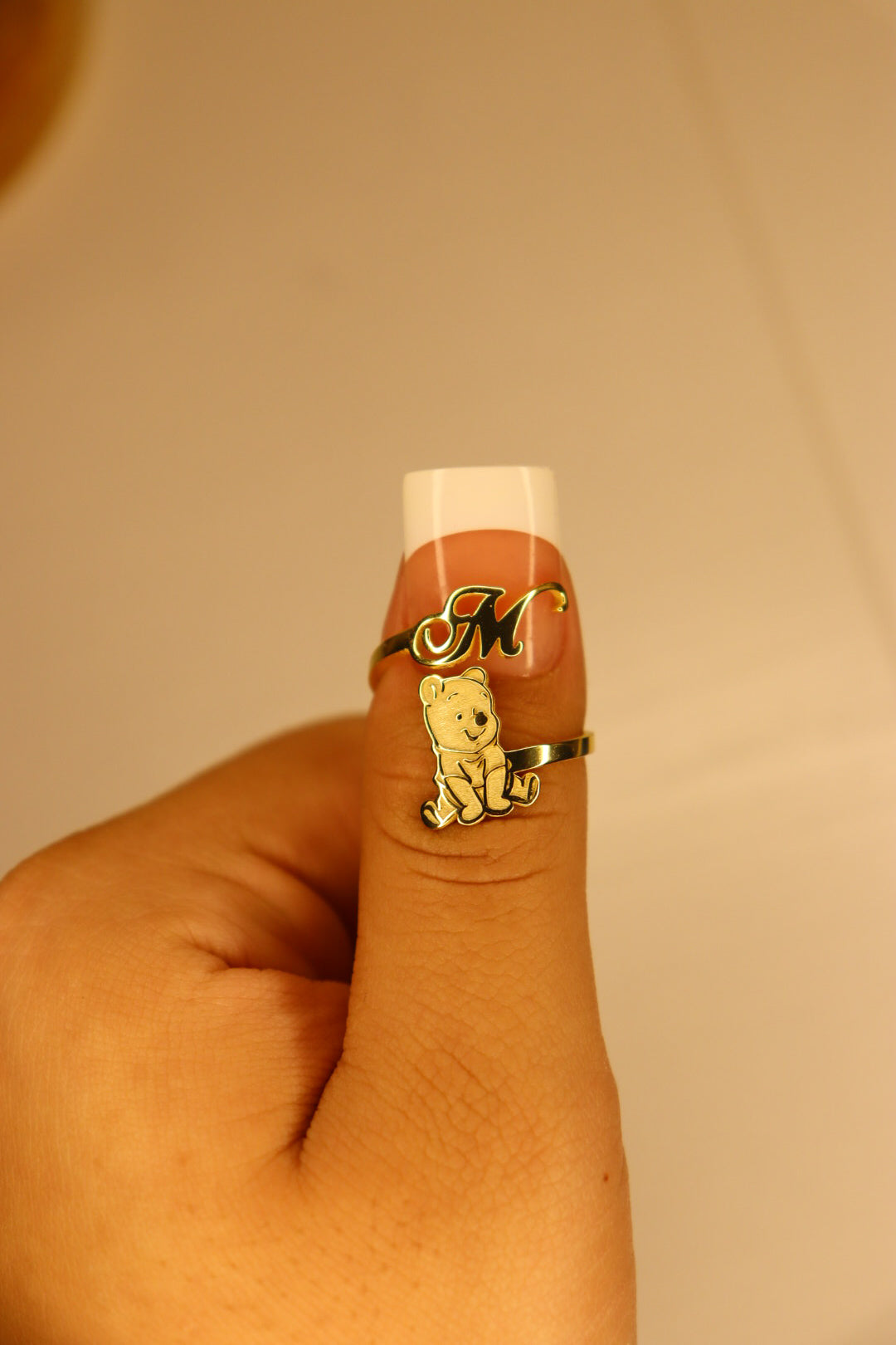 Winnie the pooh Bear Initial Ring