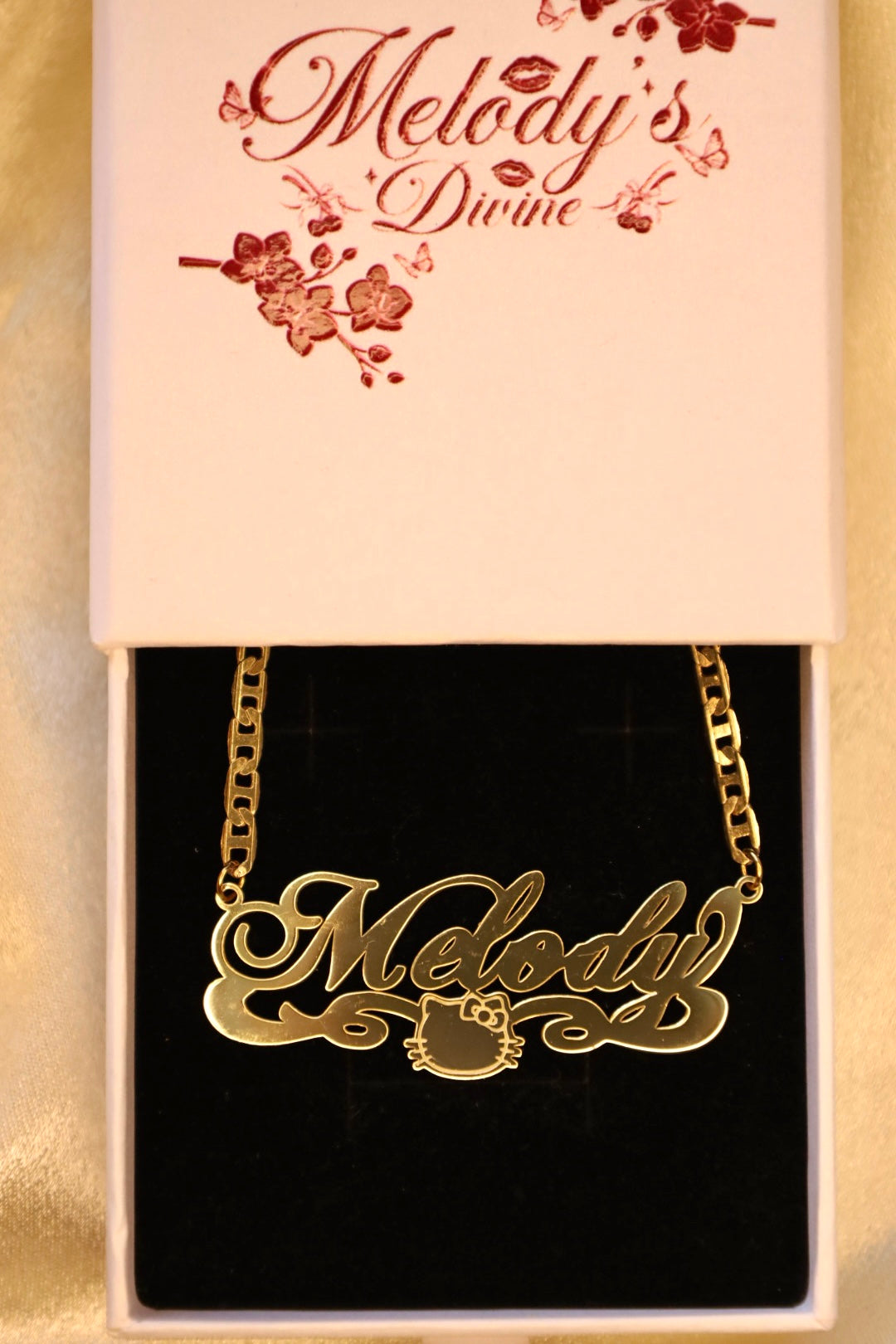 Hello Kitty custom nameplate necklace