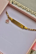 Custom Baby Name Bracelet with Flower Charm