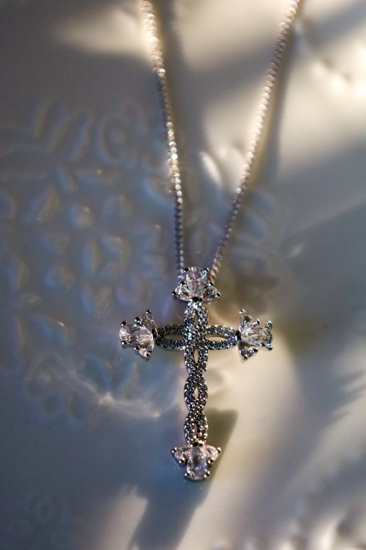Elaia silver cross necklace