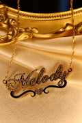 Blinged out custom name necklace